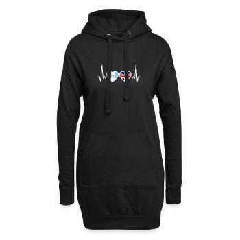 Guatemala UK Heartbeat Flag Guatémaltèque - Sweat-shirt à capuche long Femme - noir - Devant