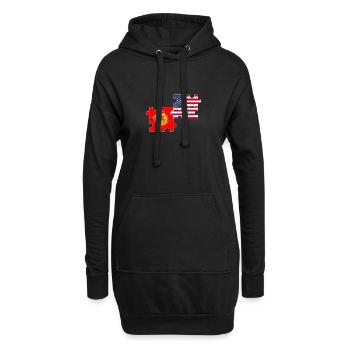 Kirgisistan USA Flagge Amerikanisch Kirgisisch - Hoodie-Kleid - Schwarz - Vorne