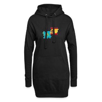 Kasachstan Spanien Flagge Spanisch Kasache - Hoodie-Kleid - Schwarz - Vorne
