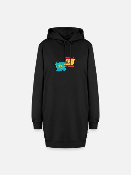Kasachstan Spanien Flagge Spanisch Kasache - Hoodie-Kleid - Schwarz