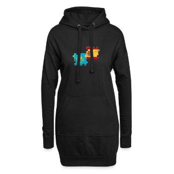 Kazakhstan Espagne Drapeau Vintage Espagnol Kazakh - Sweat-shirt à capuche long Femme - noir - Devant