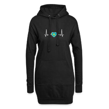 Kasachstan Herzschlag Kasachische Flagge Kasache - Hoodie-Kleid - Schwarz - Vorne