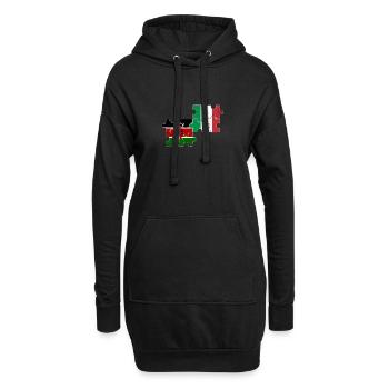 Kenia Italien Vintage Flagge Italienisch Kenianer - Hoodie-Kleid - Schwarz - Vorne