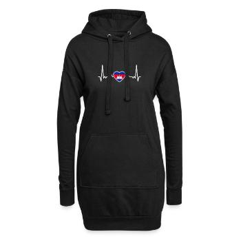 Kambodscha Herzschlag Kambodschanische Flagge - Hoodie-Kleid - Schwarz - Vorne