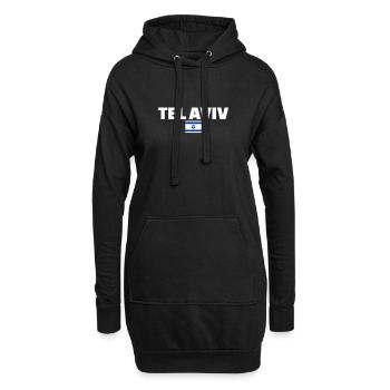 Tel Aviv Israël Drapeau israélien Israélien - Sweat-shirt à capuche long Femme - noir - Devant