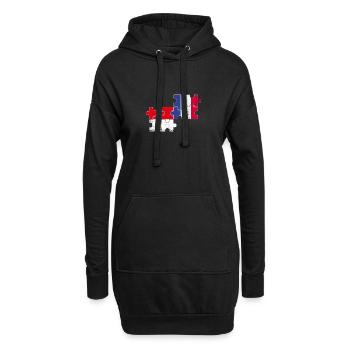 Indonesien Frankreich Vintage Flagge Indonesier - Hoodie-Kleid - Schwarz - Vorne