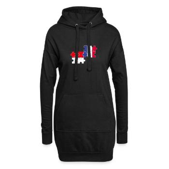 Indonésie France Drapeau Indonésien - Sweat-shirt à capuche long Femme - noir - Devant