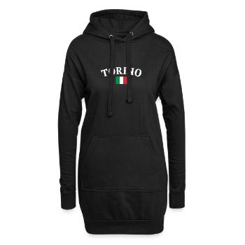 Torino Italien Italienische Flagge Italiener - Hoodie-Kleid - Schwarz - Vorne