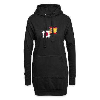Japon Espagne Drapeau Espagnol Japonais - Sweat-shirt à capuche long Femme - noir - Devant