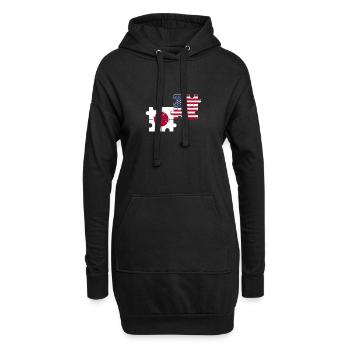 Japon États-Unis Drapeau Américain Japonais - Sweat-shirt à capuche long Femme - noir - Devant