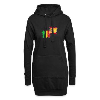 Mali Espagne Drapeau Espagnol Malien - Sweat-shirt à capuche long Femme - noir - Devant