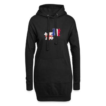 Géorgie France Vintage Heartbeat Flag - Sweat-shirt à capuche long Femme - noir - Devant