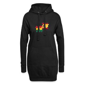 Ghana Spanien Flagge Spanisch Ghanaer - Hoodie-Kleid - Schwarz - Vorne