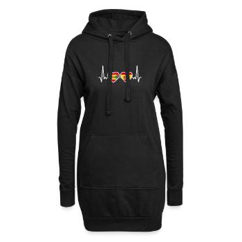 Grenada Spanien Herzschlag Flagge Grenader - Hoodie-Kleid - Schwarz - Vorne