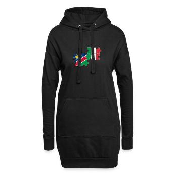 Namibia Italien Flagge Italienisch Namibier - Hoodie-Kleid - Schwarz - Vorne