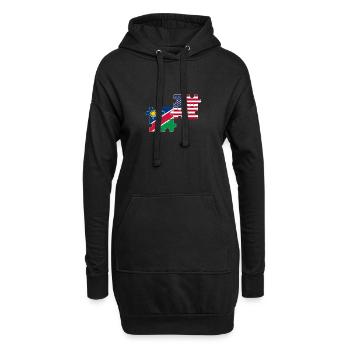 Namibia USA Flagge Amerikanisch Namibisch - Hoodie-Kleid - Schwarz - Vorne