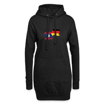 Laos Allemagne Drapeau Vintage Laotien Allemand - Sweat-shirt à capuche long Femme - noir - Devant