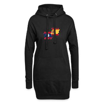 Laos Espagne Drapeau Espagnol Laotien - Sweat-shirt à capuche long Femme - noir - Devant