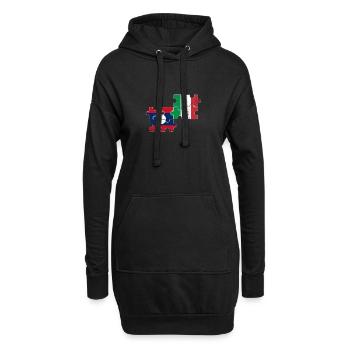 Laos Italie Vintage Flag Laotien Italien - Sweat-shirt à capuche long Femme - noir - Devant