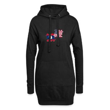 Laos USA Flag Laotien américain - Sweat-shirt à capuche long Femme - noir - Devant