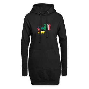Mozambique Italie Vintage Flag Mozambicain - Sweat-shirt à capuche long Femme - noir - Devant