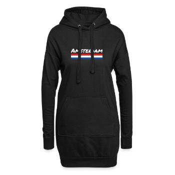 Amsterdam Pays-Bas Drapeau néerlandais - Sweat-shirt à capuche long Femme - noir - Devant