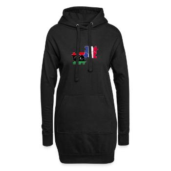 Libyen Frankreich Vintage Flagge Libyer - Hoodie-Kleid - Schwarz - Vorne