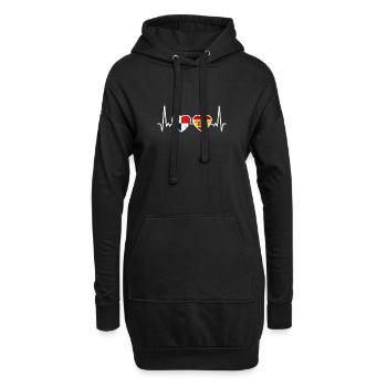 Panama Espagne Vintage Heartbeat drapeau panaméen - Sweat-shirt à capuche long Femme - noir - Devant