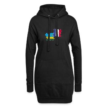 Ruanda Frankreich Vintage Flagge Franzose Ruandese - Hoodie-Kleid - Schwarz - Vorne