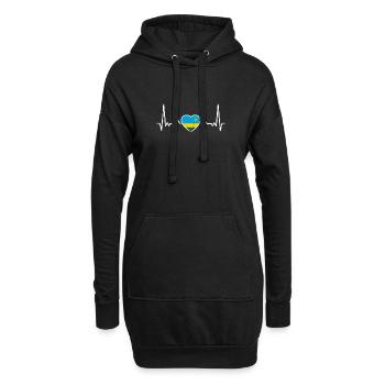 Rwanda Vintage Herzschlag Ruandische Flagge - Hoodie-Kleid - Schwarz - Vorne