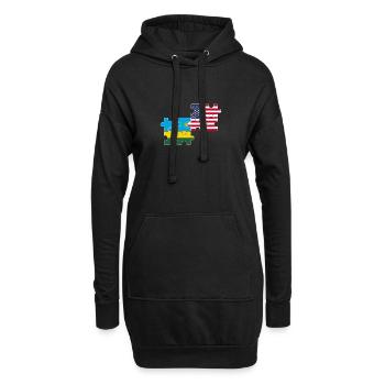 Rwanda USA Flagge Amerikanisch Ruandisch - Hoodie-Kleid - Schwarz - Vorne