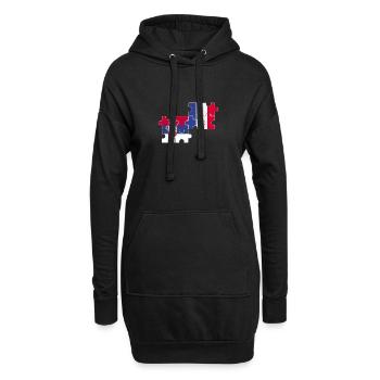 Serbien Frankreich Flagge Franzose Serbe - Hoodie-Kleid - Schwarz - Vorne