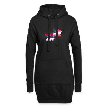Serbien USA Flagge Amerikanischer Serbe - Hoodie-Kleid - Schwarz - Vorne