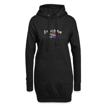 Durban Südafrika Südafrikanische Flagge - Hoodie-Kleid - Schwarz - Vorne