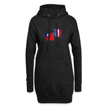 Taïwan France Vintage drapeau Français taïwanais - Sweat-shirt à capuche long Femme - noir - Devant