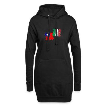 Taïwan Italie Vintage drapeau italien taïwanais - Sweat-shirt à capuche long Femme - noir - Devant