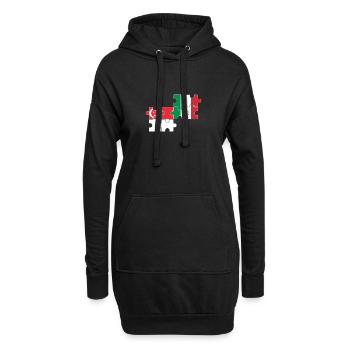 Singapur Italien Flagge Italiener Singapurer - Hoodie-Kleid - Schwarz - Vorne