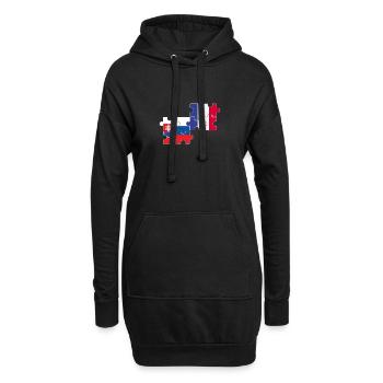 Slovaquie, France, drapeau, Français, Slovaque - Sweat-shirt à capuche long Femme - noir - Devant