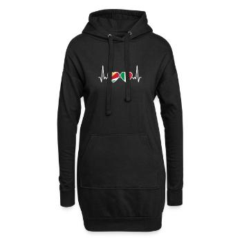 Seychelles Italie Heartbeat Flag Seychelles - Sweat-shirt à capuche long Femme - noir - Devant