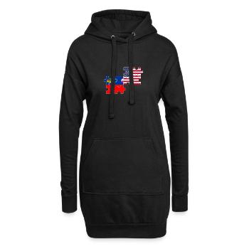 Liechtenstein USA Flagge Liechtensteiner - Hoodie-Kleid - Schwarz - Vorne