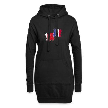Dubai Frankreich Vintage Flagge Dubaier - Hoodie-Kleid - Schwarz - Vorne
