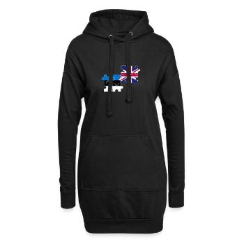 Estland UK Flagge Britisch Estnisch - Hoodie-Kleid - Schwarz - Vorne