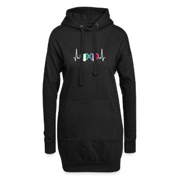 Côte d’Ivoire France Heartbeat Flag Ivoirien - Sweat-shirt à capuche long Femme - noir - Devant