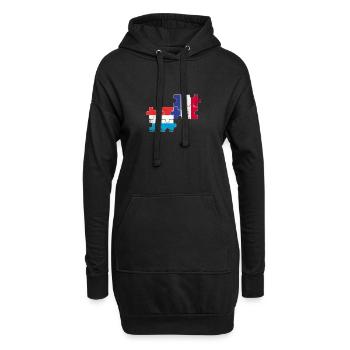 Luxembourg France Vintage Flag Luxembourgeois - Sweat-shirt à capuche long Femme - noir - Devant