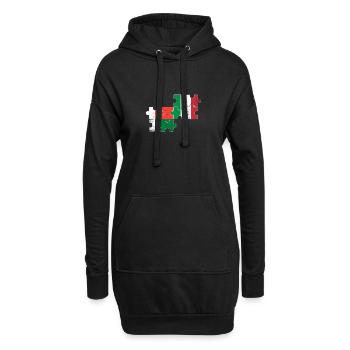 Madagascar Italie Vintage Drapeau Malgache - Sweat-shirt à capuche long Femme - noir - Devant