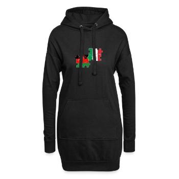 Malawi Italie Drapeau Italien Malawien - Sweat-shirt à capuche long Femme - noir - Devant