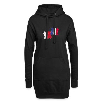 Malte France Drapeau Français Maltais - Sweat-shirt à capuche long Femme - noir - Devant