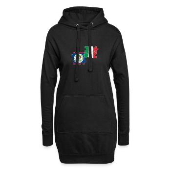 Belize Italien Flagge Belizer - Hoodie-Kleid - Schwarz - Vorne