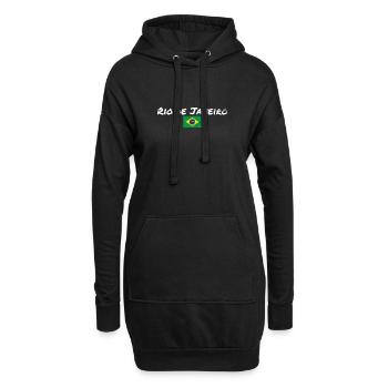 Rio de Janeiro Brésil Vintage Brésil Drapeau du Brésil - Sweat-shirt à capuche long Femme - noir - Devant