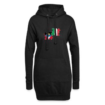 Antigua und Barbuda Italien Flagge Antiguaner - Hoodie-Kleid - Schwarz - Vorne